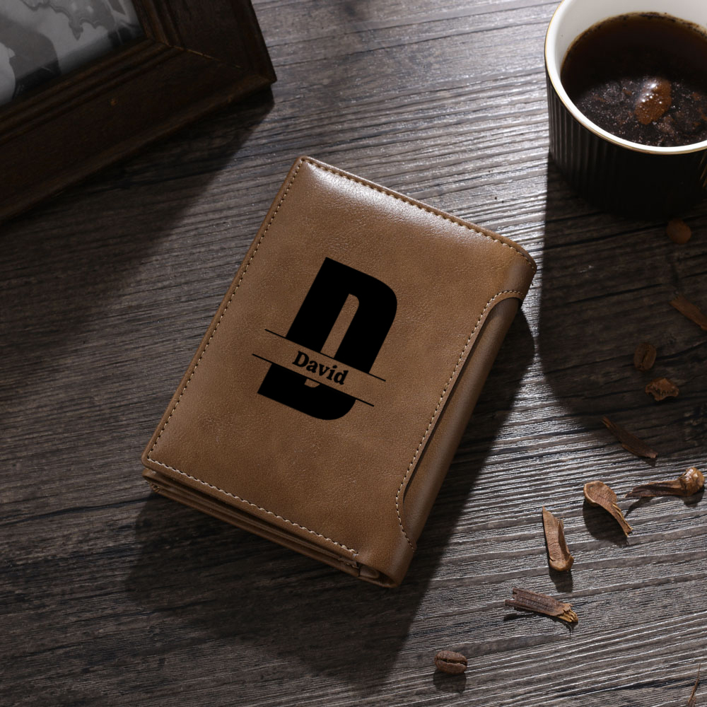 Custom Dad Fist Bump Leather Wallet