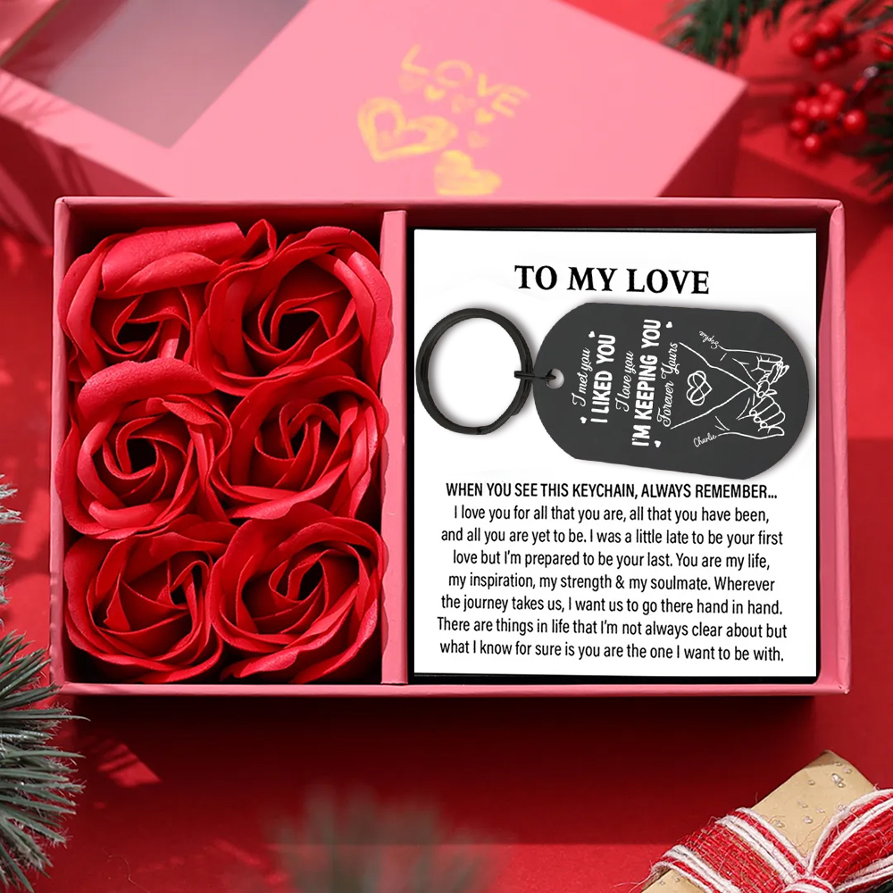 Personalized Keychain The Day It All Began Custom 2 Names and Date Gift for Couple