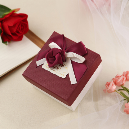 Elegant Gift Box with Rose Design Perfect for Christmas Valentines Day and Special Occasions