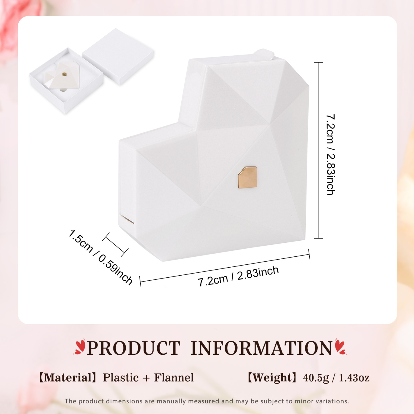 Geometric Heart Ring Box, Elegant Engagement Proposal Jewellery Gift Case | Jessemade