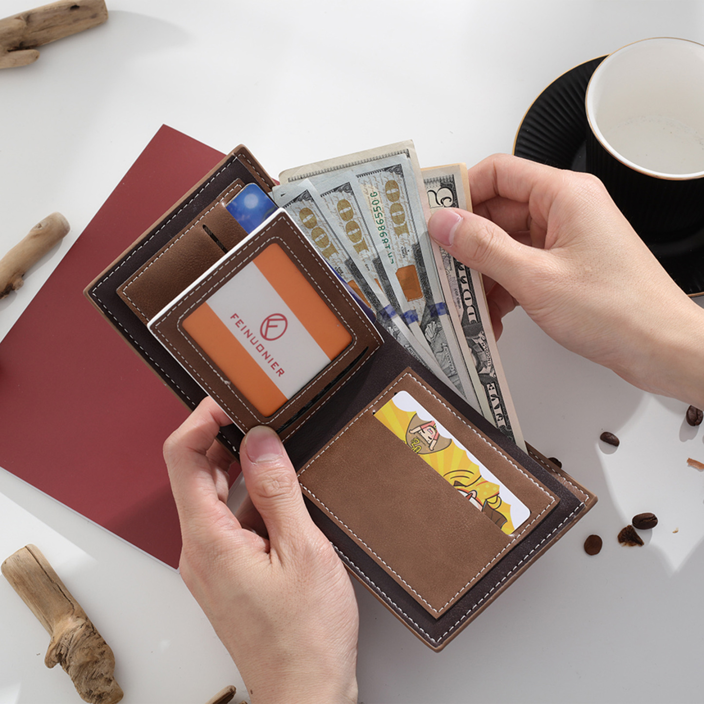 Personalised Couple Photo Leather Wallet For Men