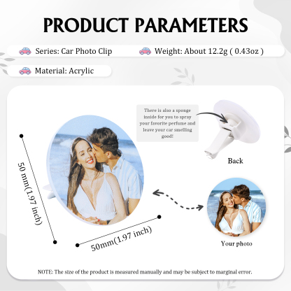 Personalized Car Photo Holder Stylish Square & Round Shapes Valentine’s Day Gift for Him