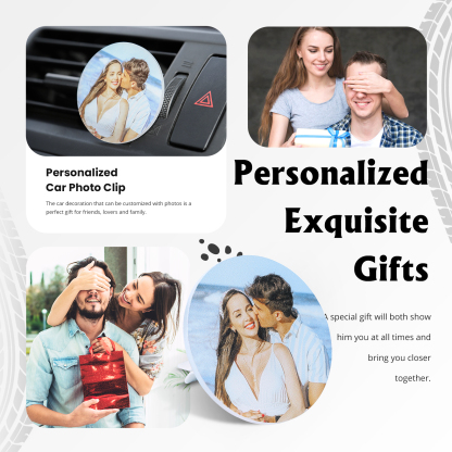 Personalized Car Photo Holder Stylish Square & Round Shapes Valentine’s Day Gift for Him