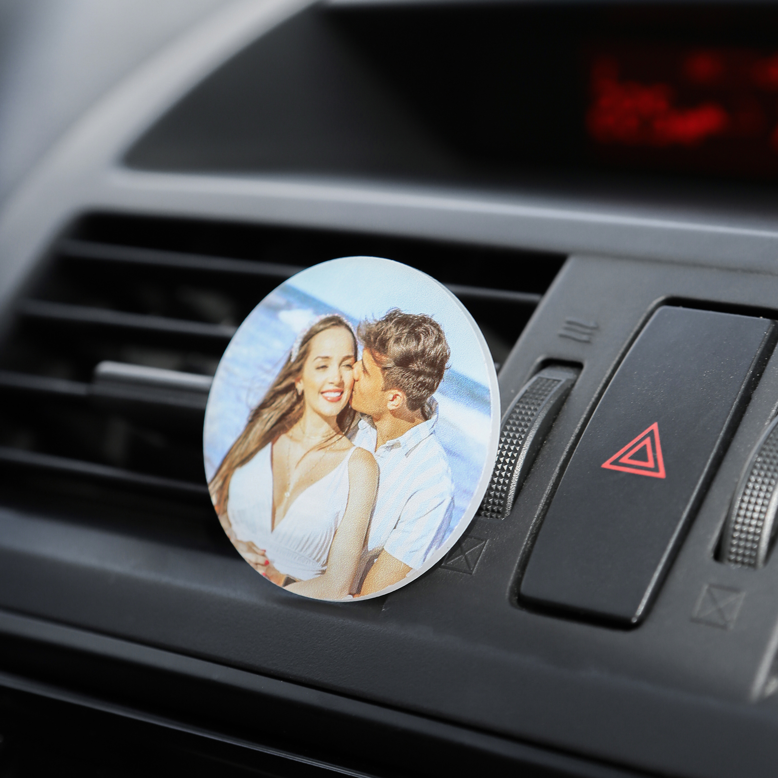 Personalized Car Photo Holder Stylish Square & Round Shapes Valentine’s Day Gift for Him