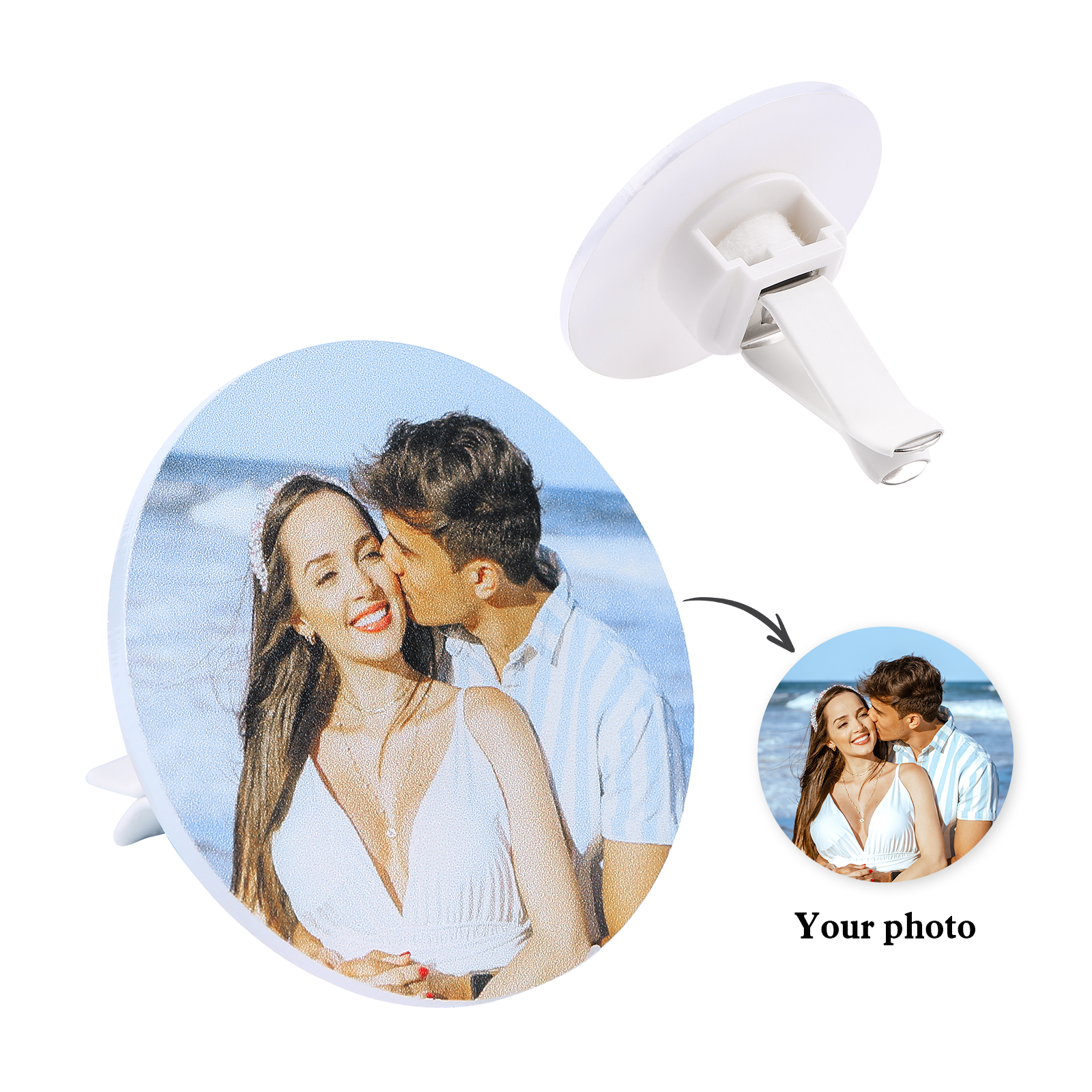 Personalized Car Photo Holder Stylish Square & Round Shapes Valentine’s Day Gift for Him