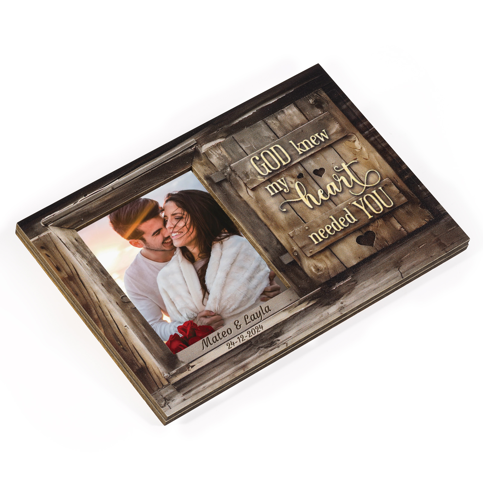 Personalized Photo Car Visor Clip God Knew My Heart Needed You Gift for Him
