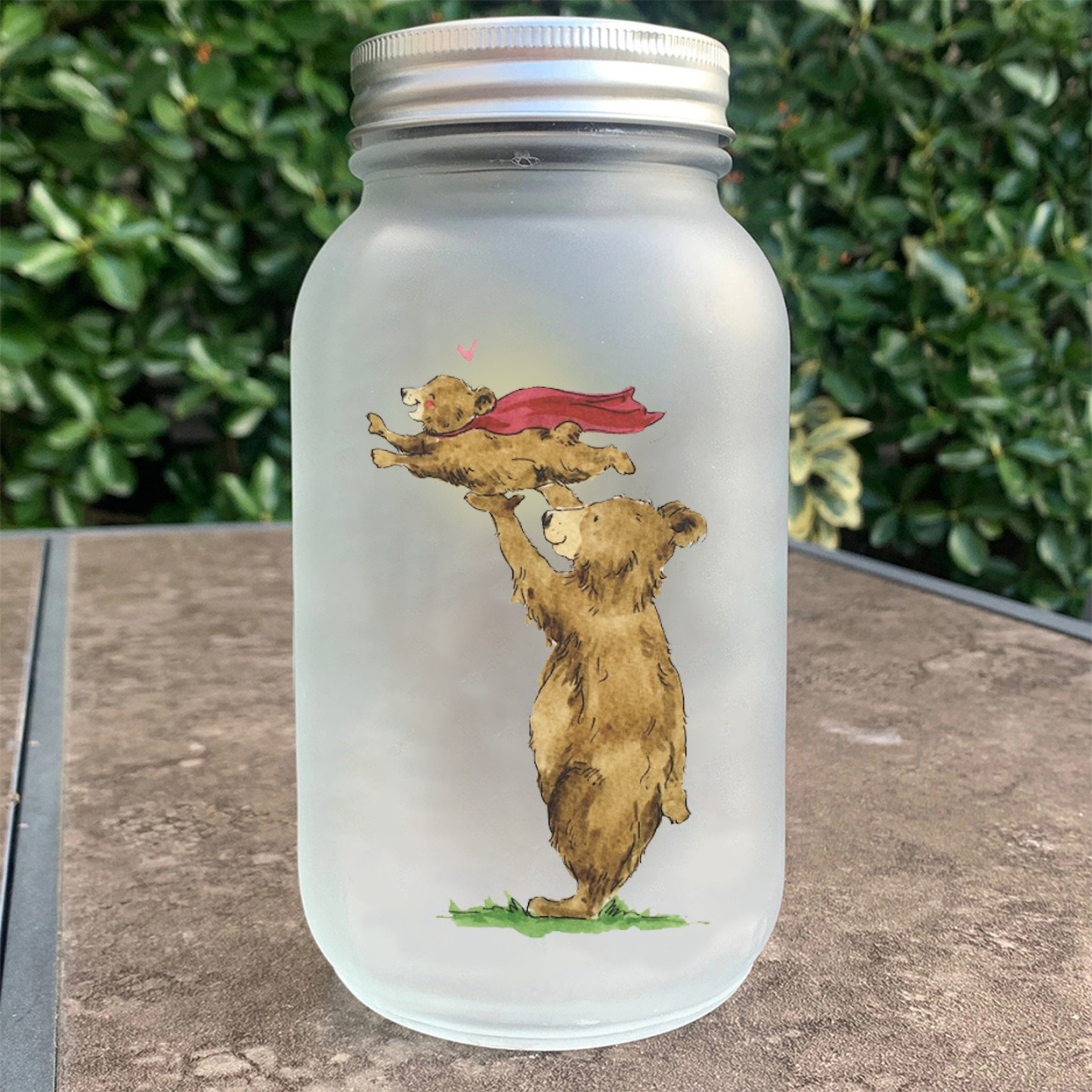 Personlized Bear Solar Mason Jar For Son