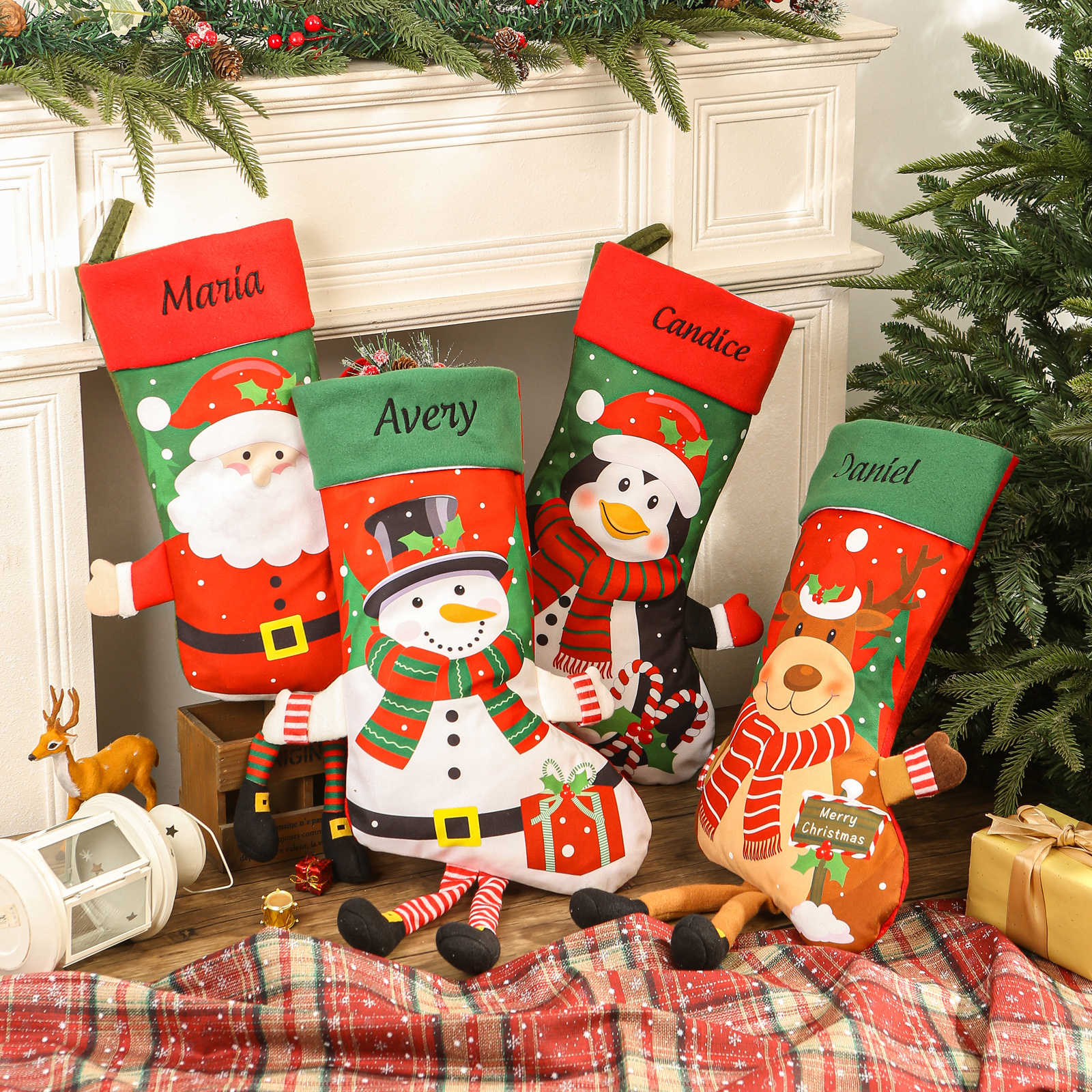 Personalized 3D Dangle-Leg Christmas Stocking