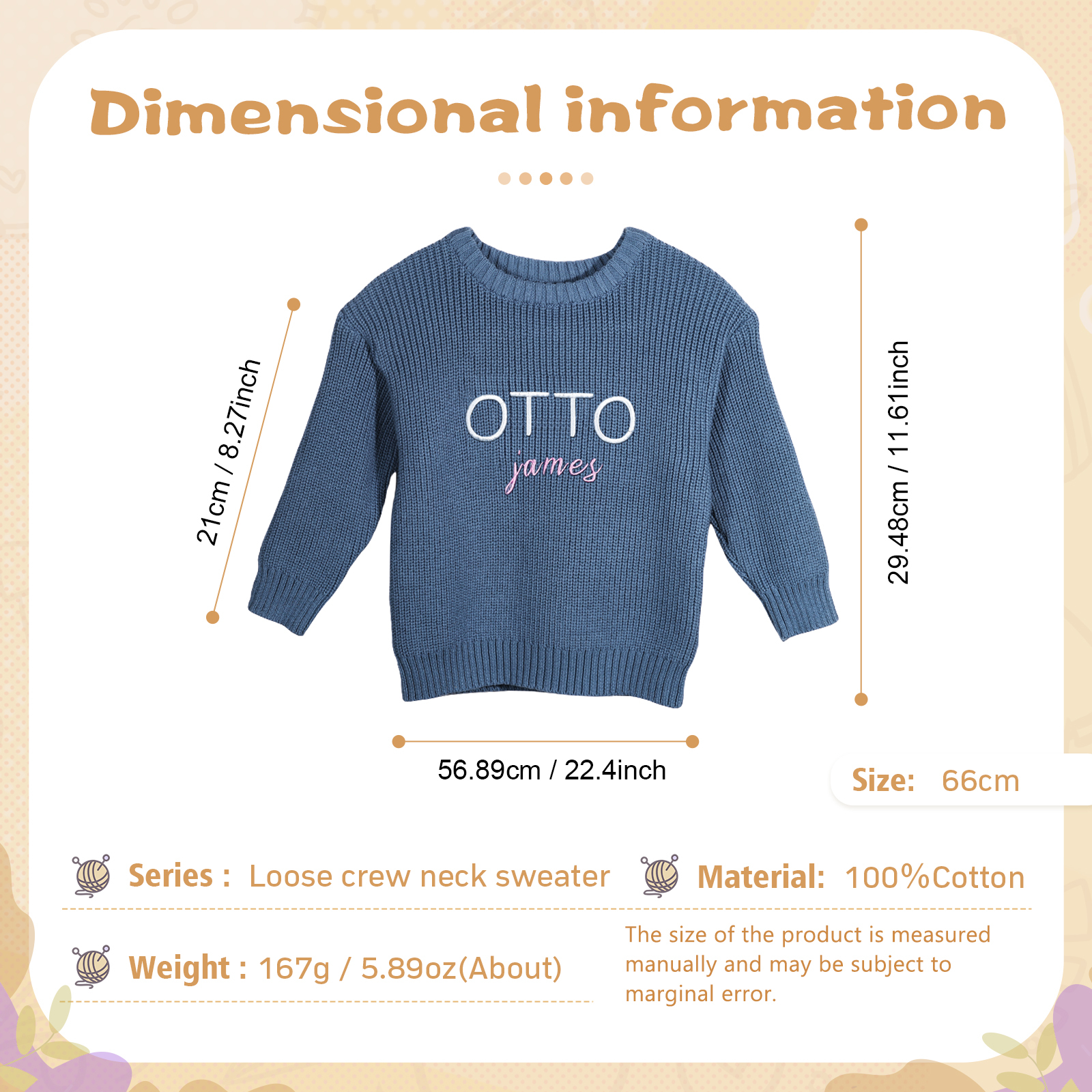 Personalized Kids Sweater Custom Knit Sweater with 1 Name Hand Embroidered Oversized Sweater Chunky Knit Name Jumper Newborn Baby Toddler Kids gift