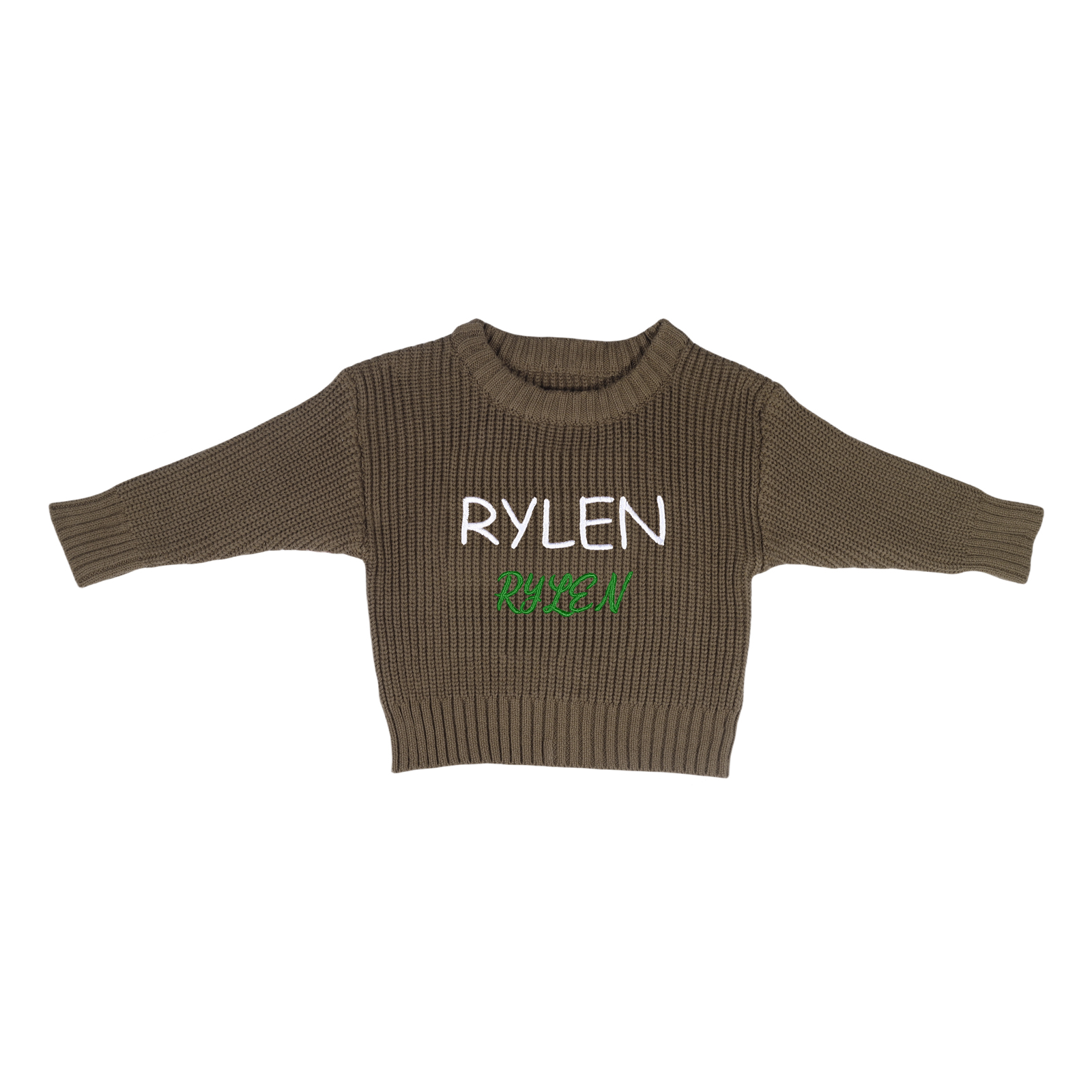 Personalized Kids Sweater Custom Knit Sweater with 1 Name Hand Embroidered Oversized Sweater Chunky Knit Name Jumper Newborn Baby Toddler Kids gift