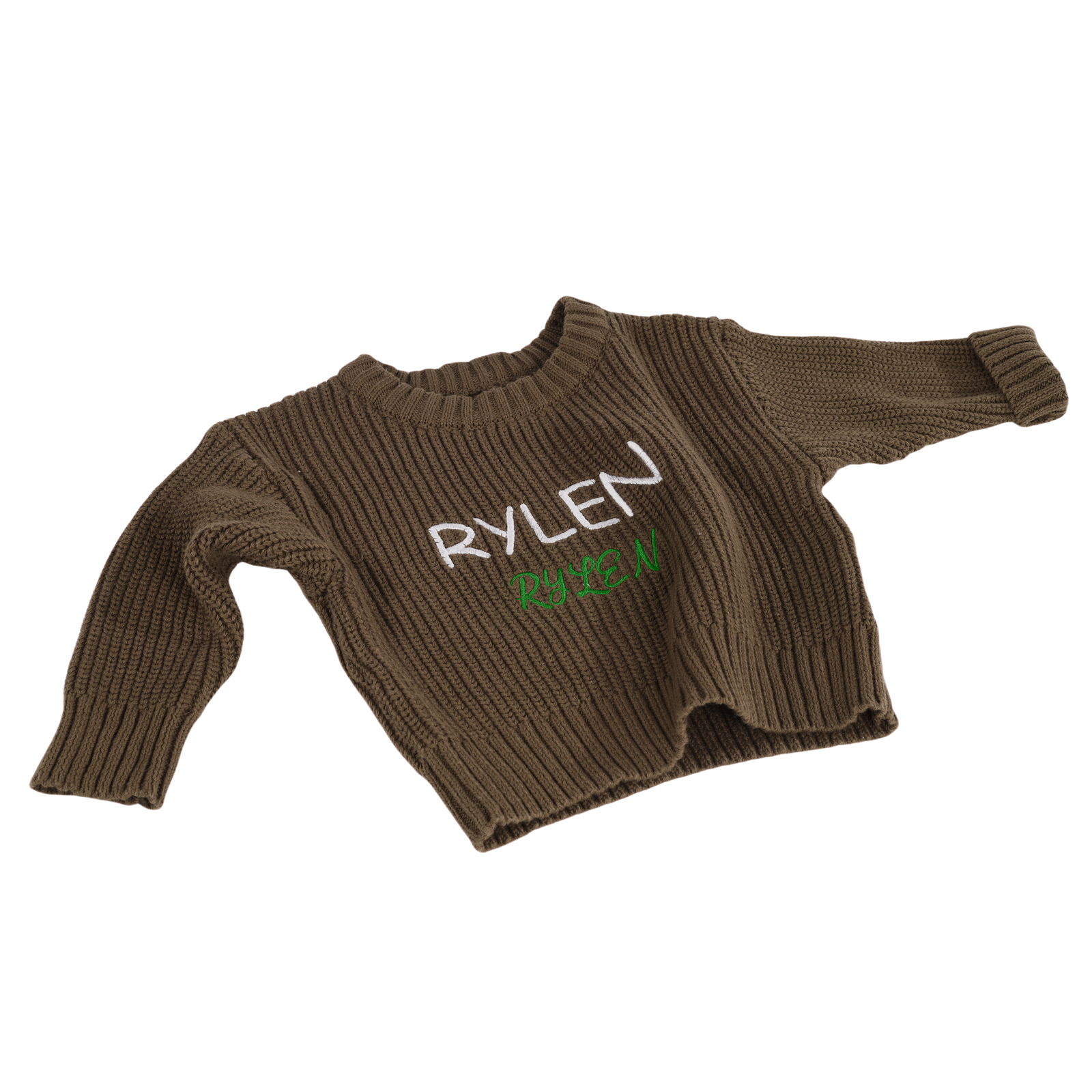 Personalized Kids Sweater Custom Knit Sweater with 1 Name Hand Embroidered Oversized Sweater Chunky Knit Name Jumper Newborn Baby Toddler Kids gift