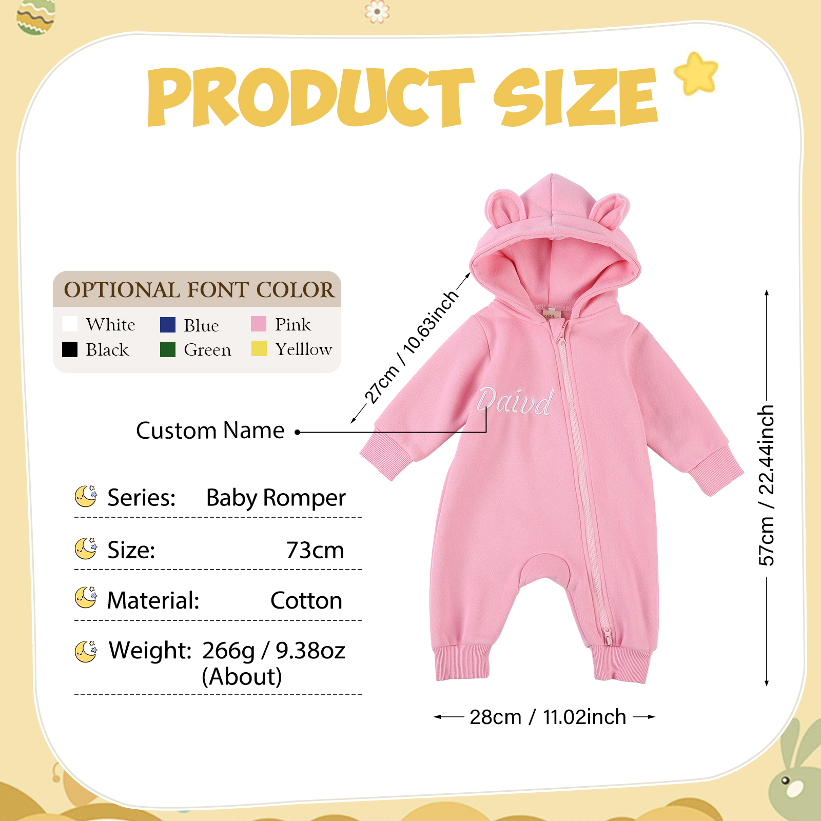 Personalized Name Brody Bear Romper Bestgift Autumn and Winter Baby Outing Clothes Thickened Newborn Clothes Jumpsuit