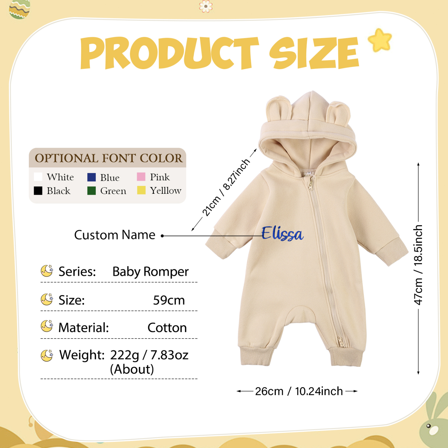 Personalized Name Brody Bear Romper Bestgift Autumn and Winter Baby Outing Clothes Thickened Newborn Clothes Jumpsuit