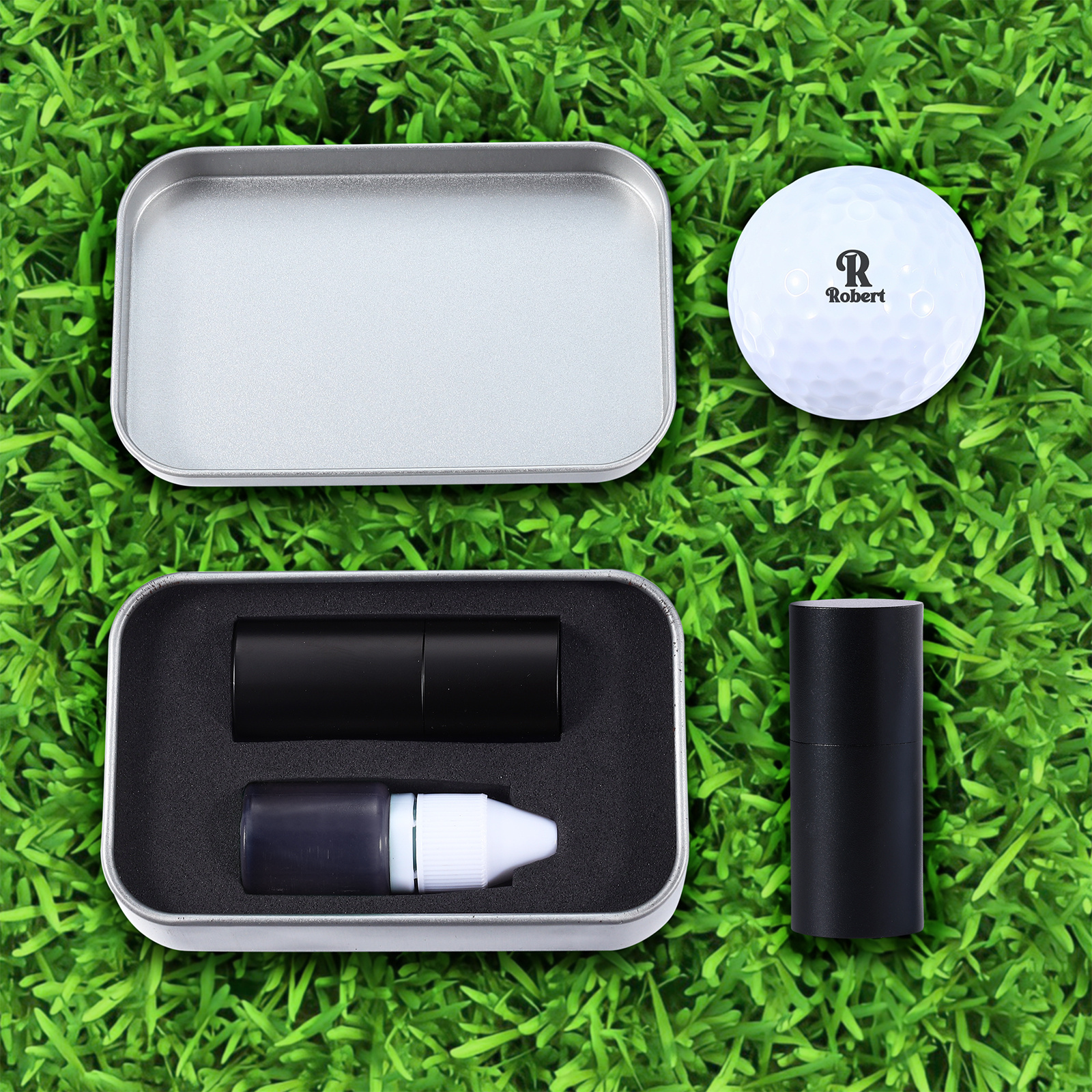 Personalized Golf Ball Stamp, Sleek Metal Case Practical Gift for Golfers