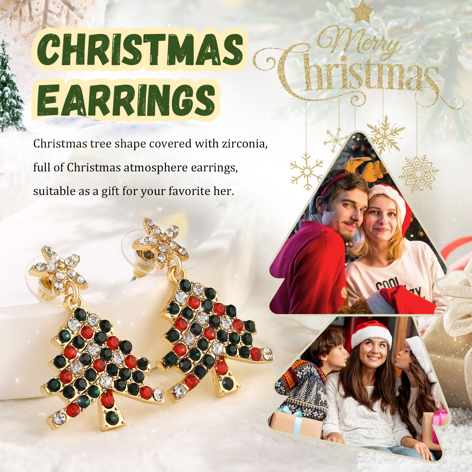 Women's Earrings Christmas Tree Pendant Christmas Gifts for Her