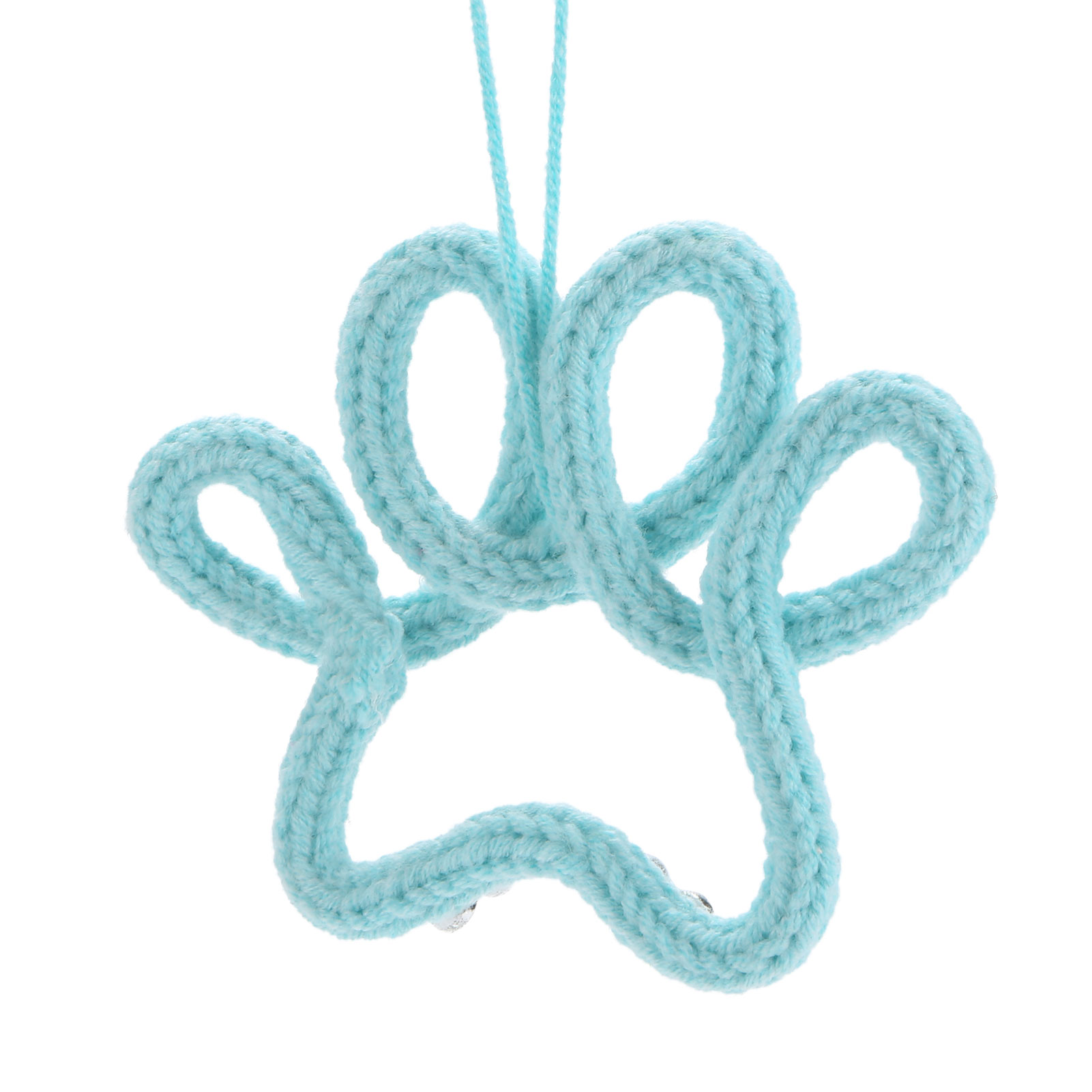 Personalized Paw Print Ornament Custom Name Crochet Yarn Keepsake Christmas Birthday Gift for Pet Lovers Dog Moms Dads Friends |Lorajewel