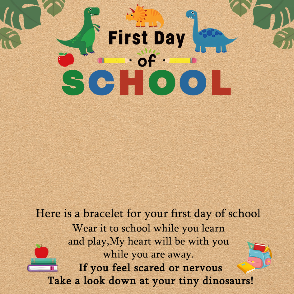 [Copy]2 Pcs Dinosaur Bracelet Set Back to School Gift with Gift Card Adjustable Bracelet Gift for Son/Daughter