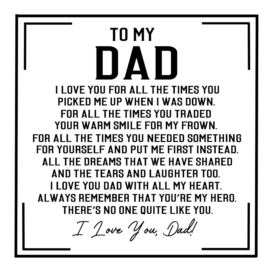 Dad Warm Gift Card, Special Card for Daddy
