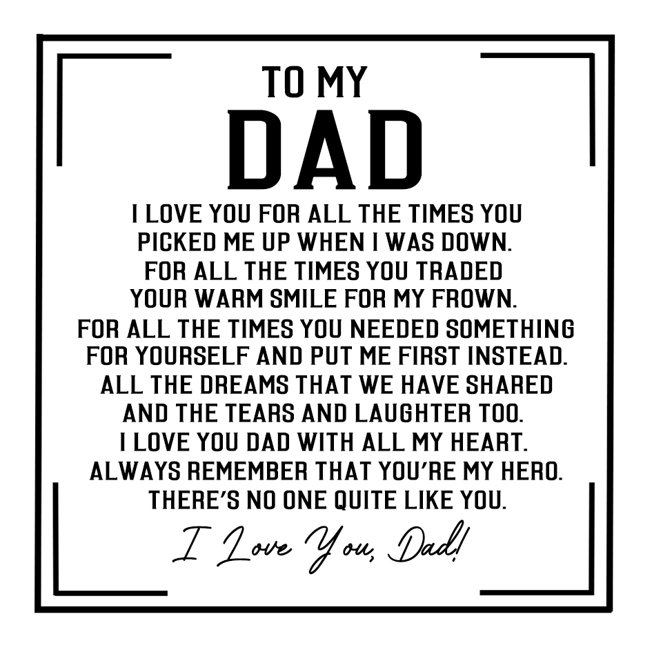 Dad Warm Gift Card, Special Card for Daddy