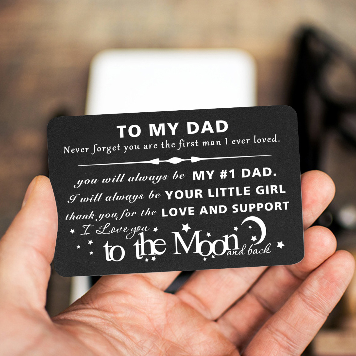 Father’s Day Engraved Wallet Card from Daughter –  Keepsake for Dad | Lorajewel