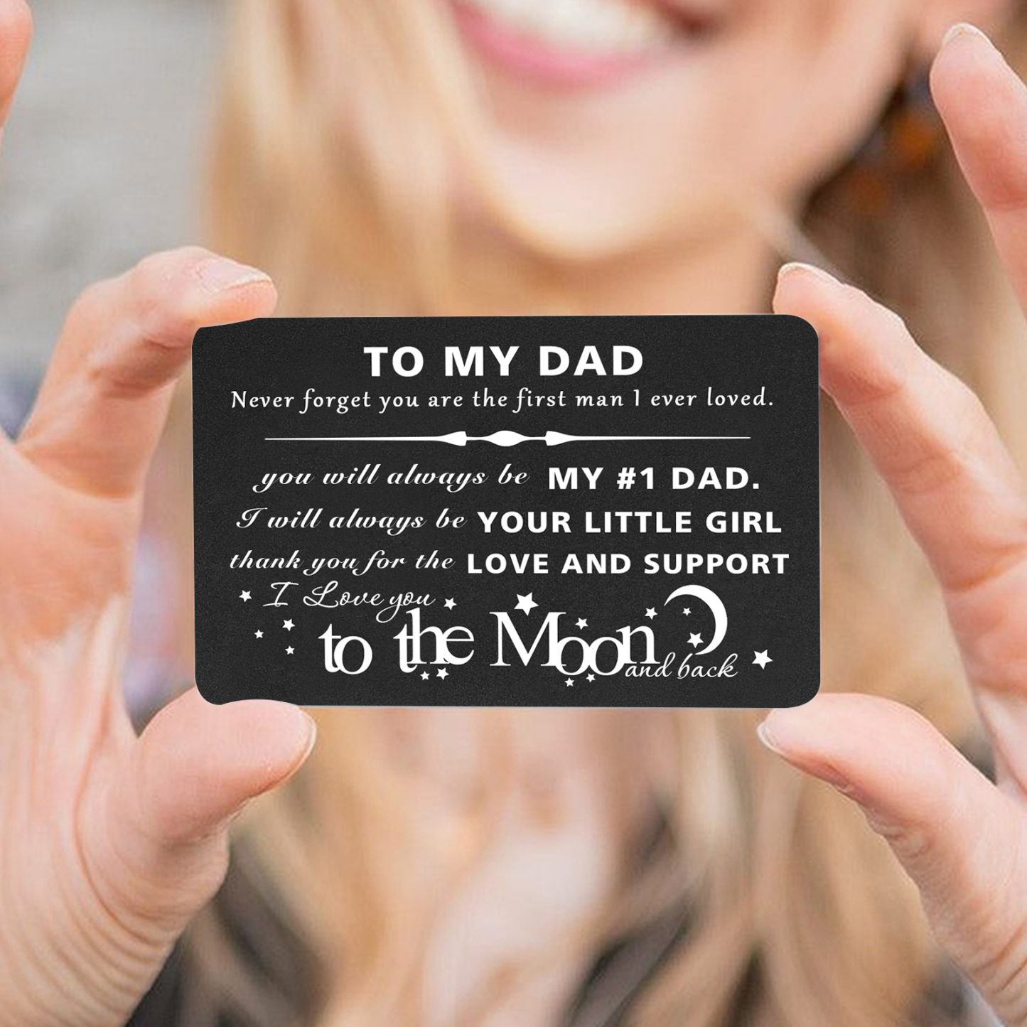 Father’s Day Engraved Wallet Card from Daughter –  Keepsake for Dad | Lorajewel
