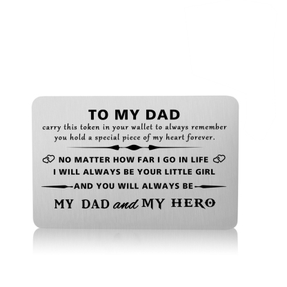 Father’s Day Engraved Wallet Card from Daughter –  Keepsake for Dad | Lorajewel