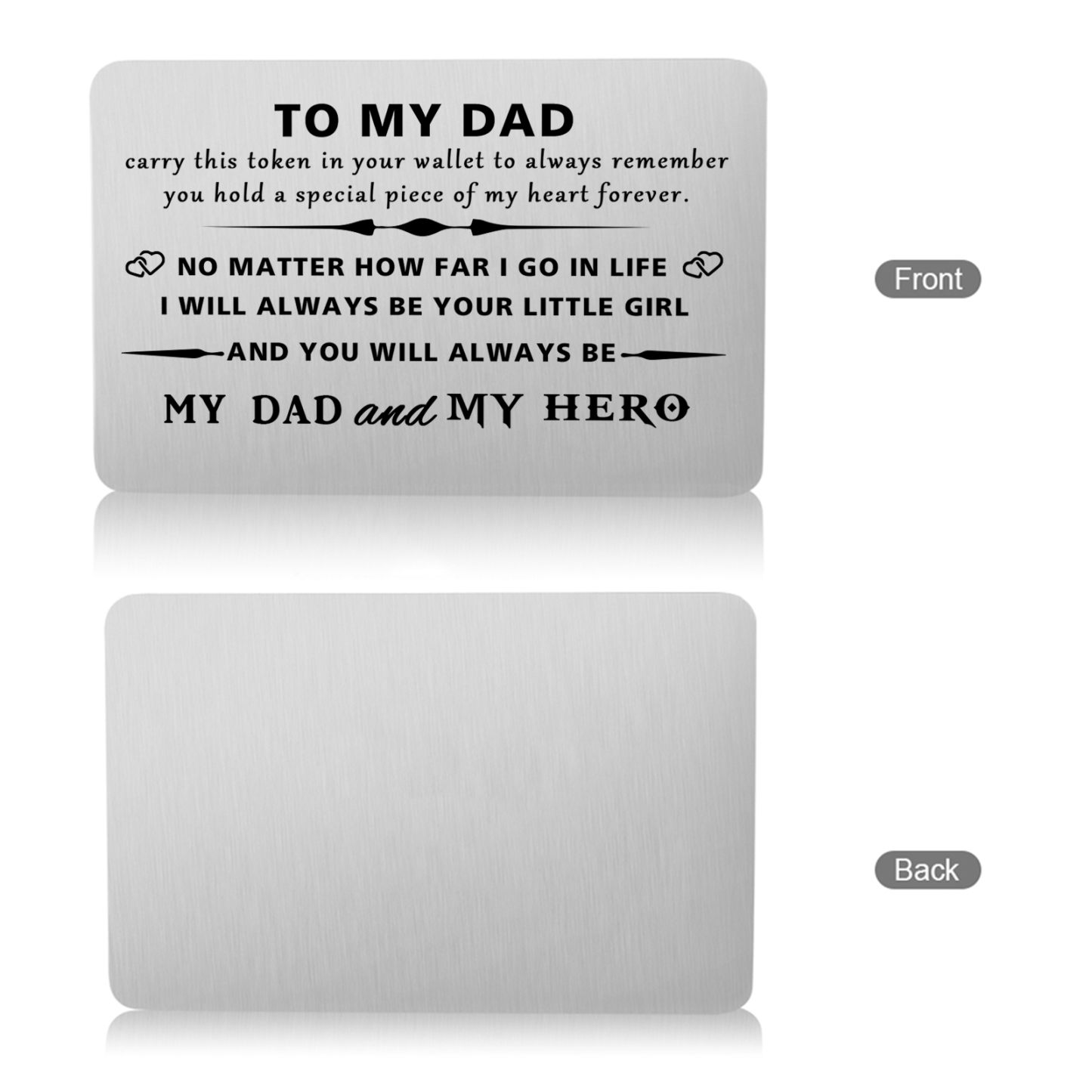 Father’s Day Engraved Wallet Card from Daughter –  Keepsake for Dad | Lorajewel