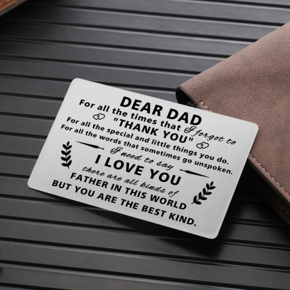 Father’s Day Engraved Wallet Card from Daughter –  Keepsake for Dad | Lorajewel