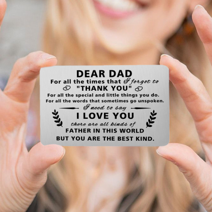 Father’s Day Engraved Wallet Card from Daughter –  Keepsake for Dad | Lorajewel