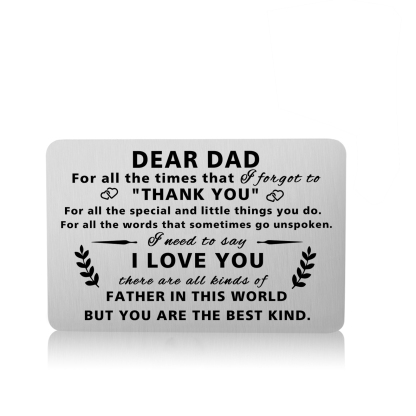 Father’s Day Engraved Wallet Card from Daughter –  Keepsake for Dad | Lorajewel