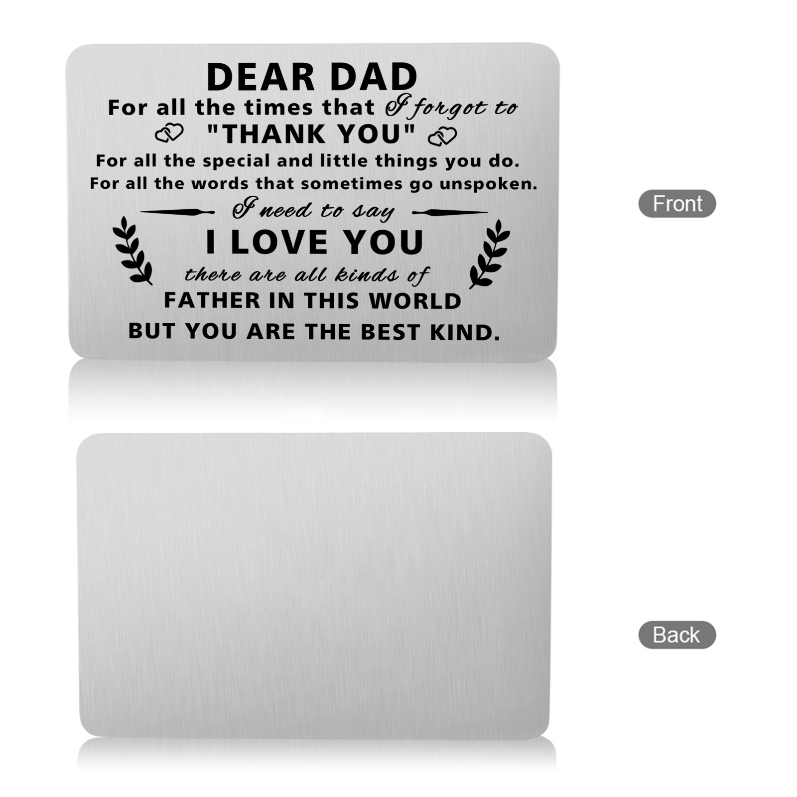 Father’s Day Engraved Wallet Card from Daughter –  Keepsake for Dad | Lorajewel