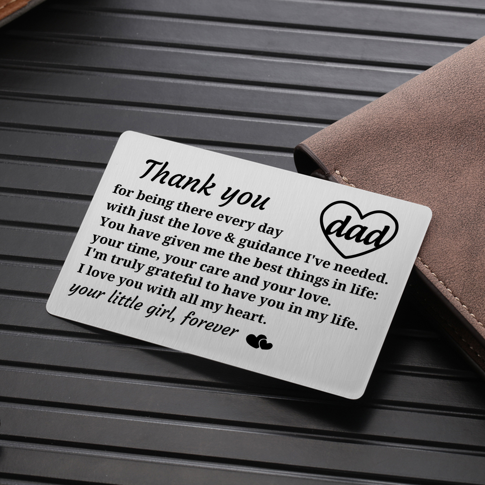 Father’s Day Engraved Wallet Card from Daughter –  Keepsake for Dad | Lorajewel