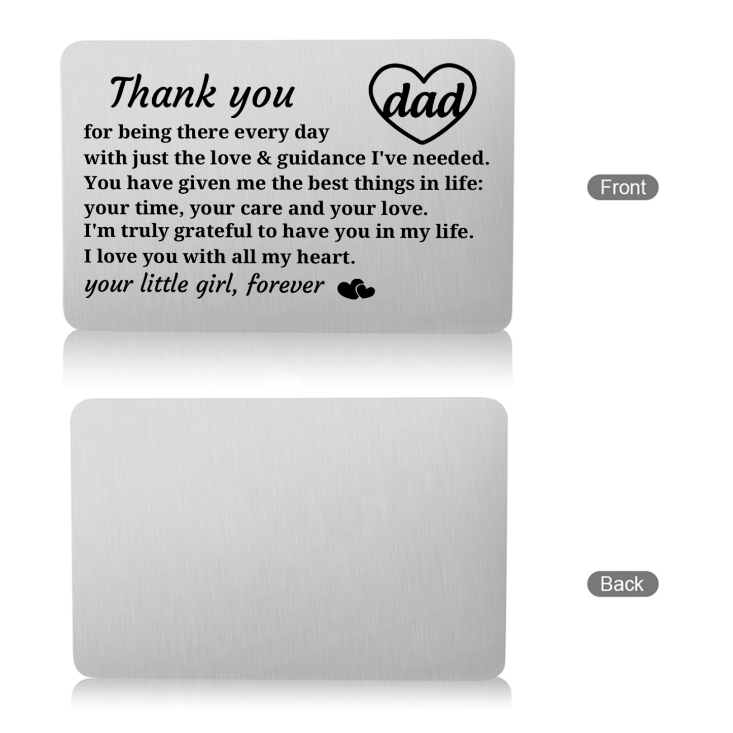 Father’s Day Engraved Wallet Card from Daughter –  Keepsake for Dad | Lorajewel