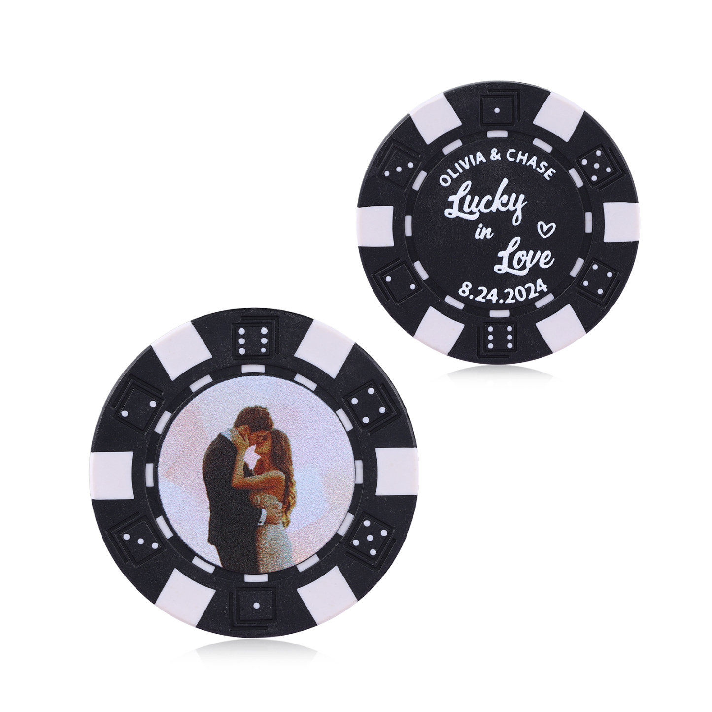 Custom Family Photo Poker Chip Souvenir – Personalized PhotoWedding &
