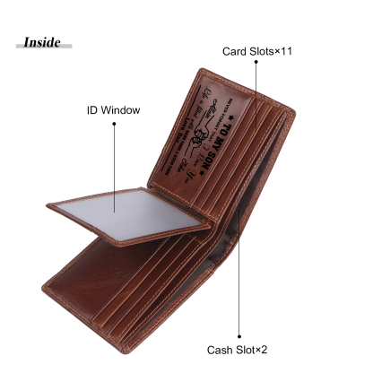 Personalized First‑layer Leather Wallet for Son