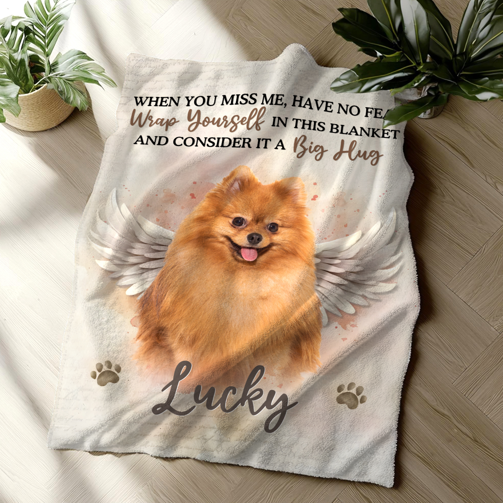 Personalized Memorial Pet Blanket Custom Name & Photo Flannel Gifts for Pet Lover