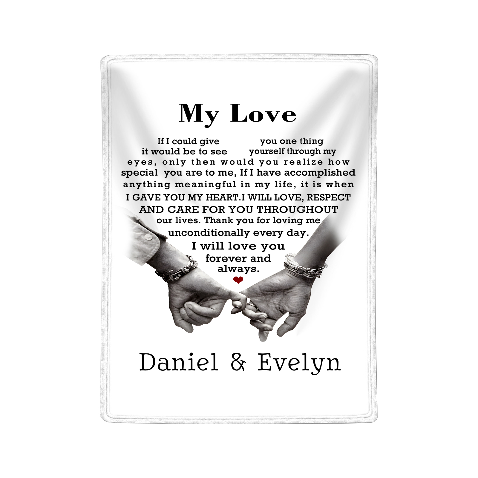 Personalized Couple Blanket with Pinky Promise A Heartfelt Keepsake with Your Names