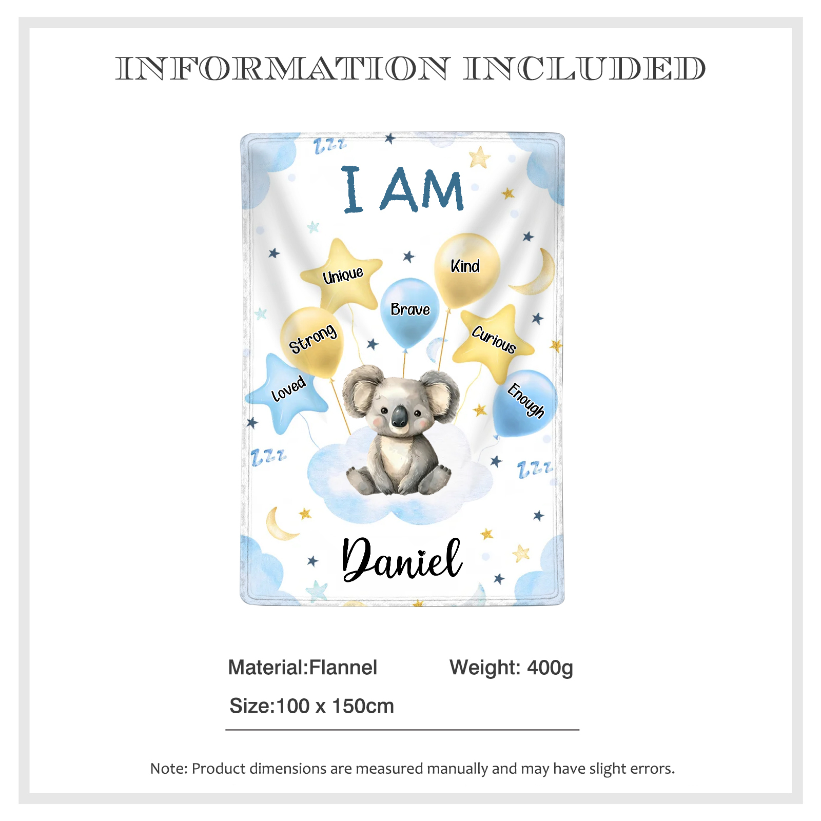 Personalized 1 Name Flannel Blanket in Pink with 10 Different Cute Animal Motifs Cuddly Kids Blanket for Girls