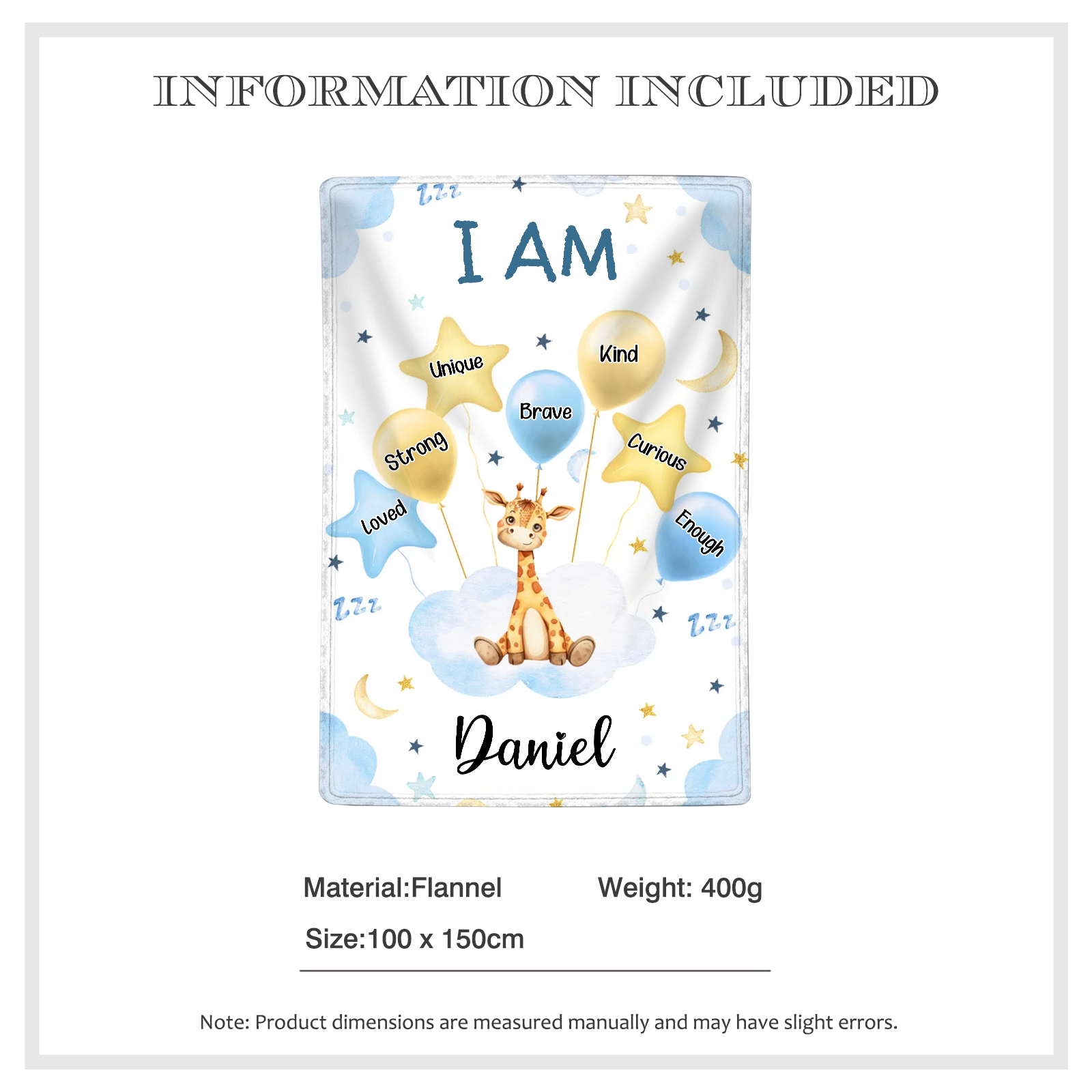 Personalized 1 Name Flannel Blanket in Pink with 10 Different Cute Animal Motifs Cuddly Kids Blanket for Girls