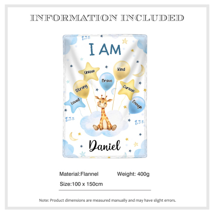 Personalized 1 Name Flannel Blanket in Pink with 10 Different Cute Animal Motifs Cuddly Kids Blanket for Girls