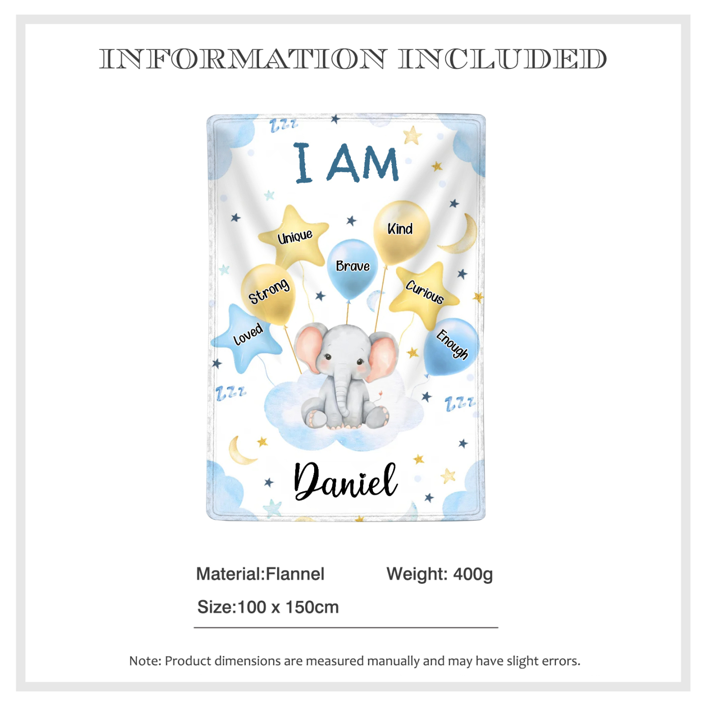 Personalized 1 Name Flannel Blanket in Pink with 10 Different Cute Animal Motifs Cuddly Kids Blanket for Girls