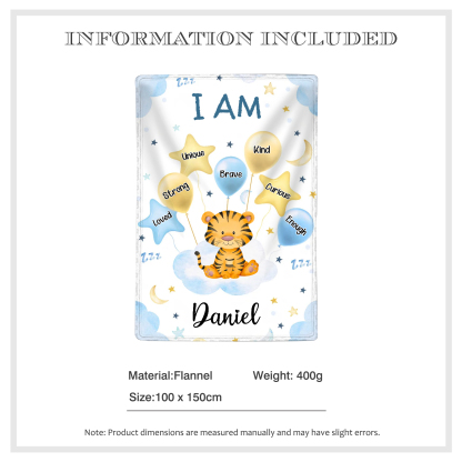 Personalized 1 Name Flannel Blanket in Pink with 10 Different Cute Animal Motifs Cuddly Kids Blanket for Girls