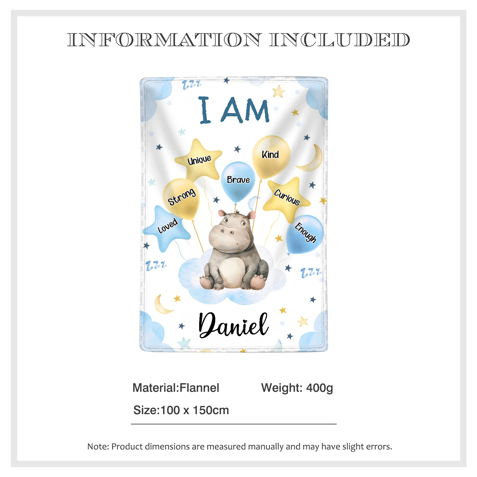 Personalized 1 Name Flannel Blanket in Pink with 10 Different Cute Animal Motifs Cuddly Kids Blanket for Girls