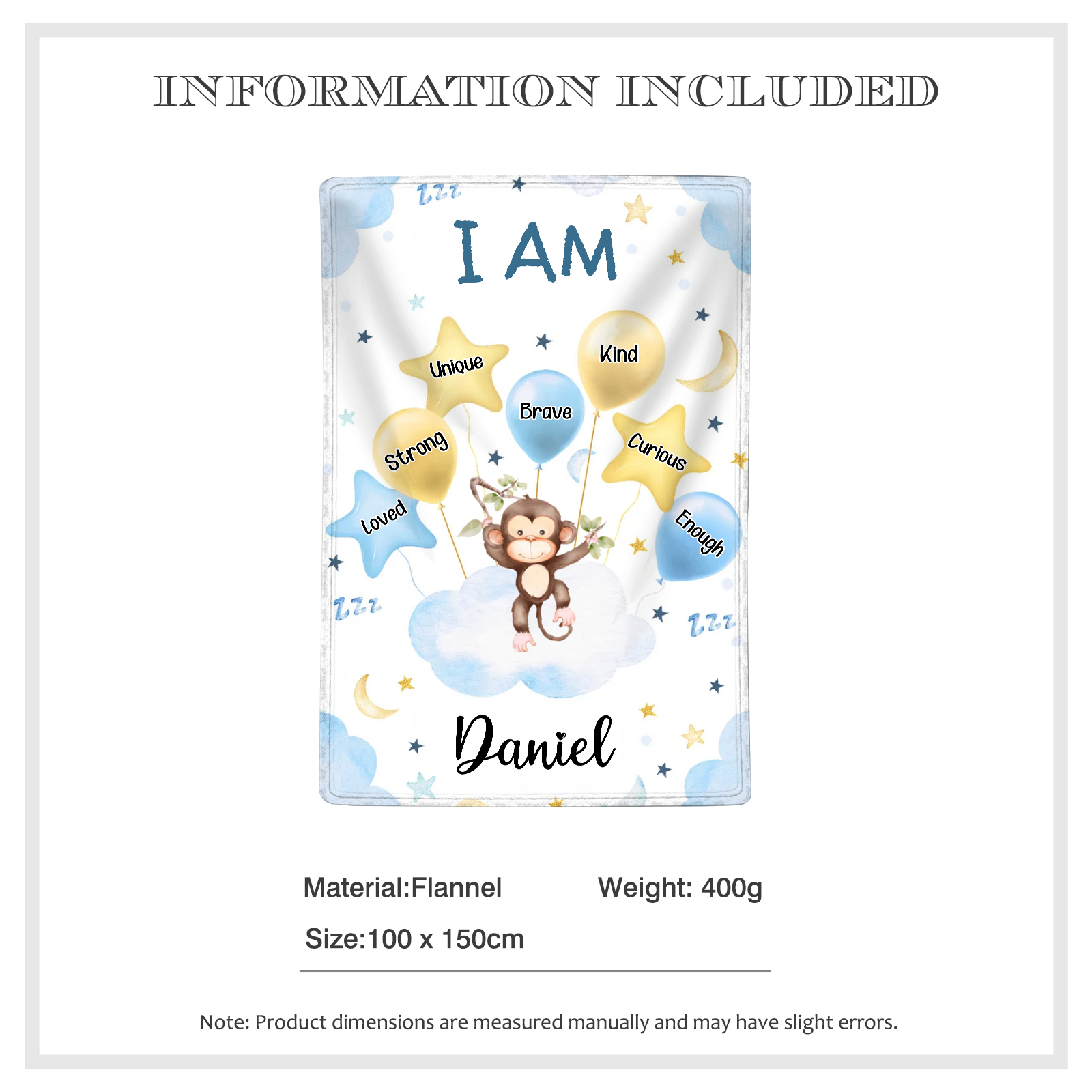 Personalized 1 Name Flannel Blanket in Pink with 10 Different Cute Animal Motifs Cuddly Kids Blanket for Girls