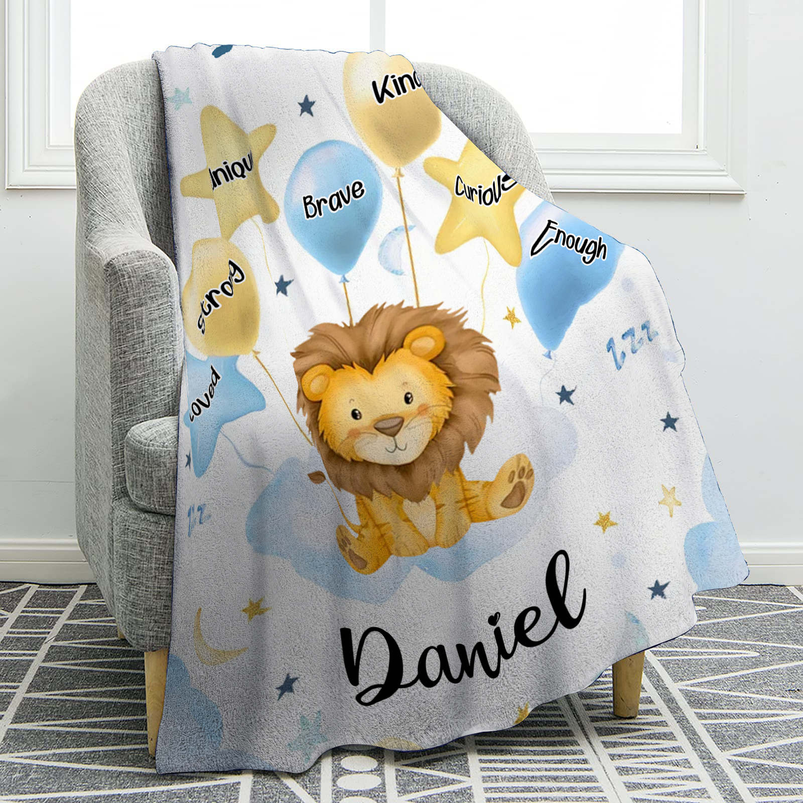 Personalized 1 Name Flannel Blanket in Pink with 10 Different Cute Animal Motifs Cuddly Kids Blanket for Girls