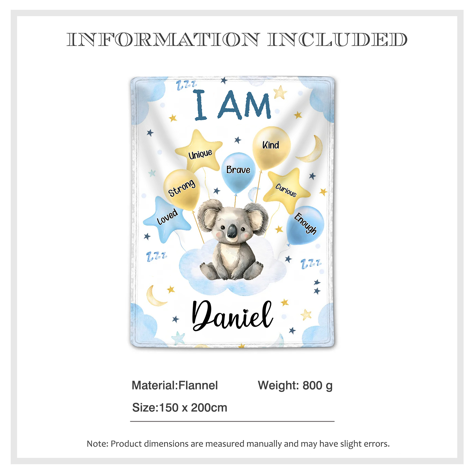 Personalized 1 Name Flannel Blanket in Pink with 10 Different Cute Animal Motifs Cuddly Kids Blanket for Girls