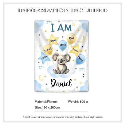 Personalized 1 Name Flannel Blanket in Pink with 10 Different Cute Animal Motifs Cuddly Kids Blanket for Girls