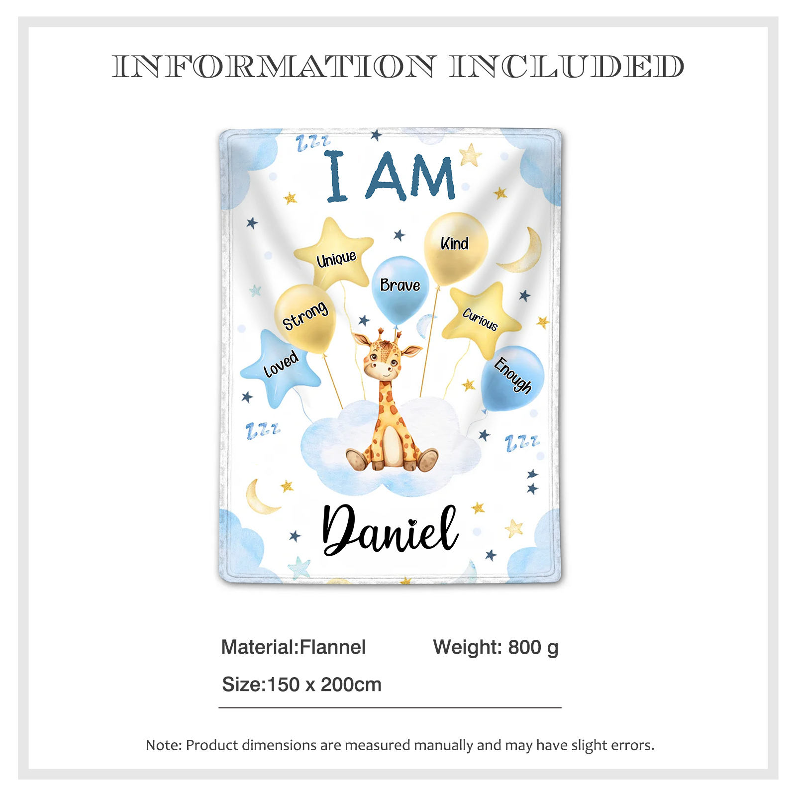 Personalized 1 Name Flannel Blanket in Pink with 10 Different Cute Animal Motifs Cuddly Kids Blanket for Girls