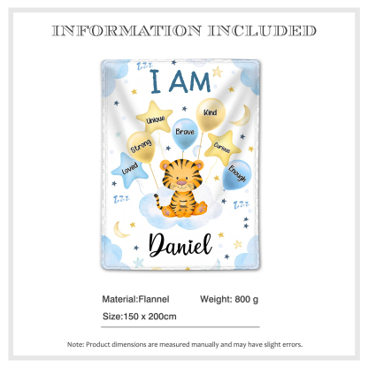 Personalized 1 Name Flannel Blanket in Pink with 10 Different Cute Animal Motifs Cuddly Kids Blanket for Girls