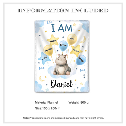 Personalized 1 Name Flannel Blanket in Pink with 10 Different Cute Animal Motifs Cuddly Kids Blanket for Girls